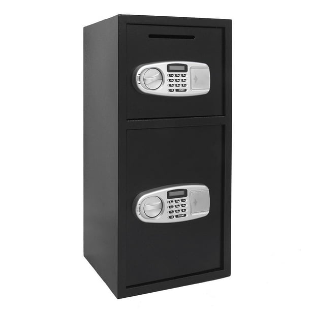 Double Door Digital Safe Depository Drop Box Safes Cash Office Security Lock 